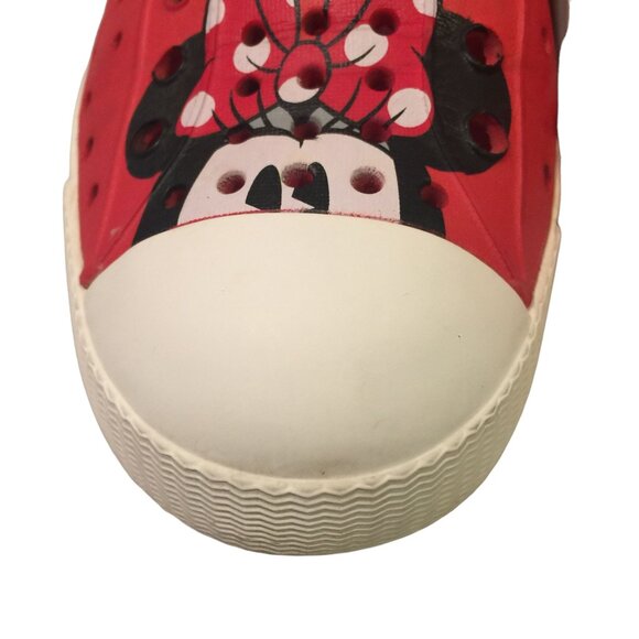 Native X Disney  Minnie Mouse Size J2 Red Minnie Face Slip On Shoes - Picture 8 of 9